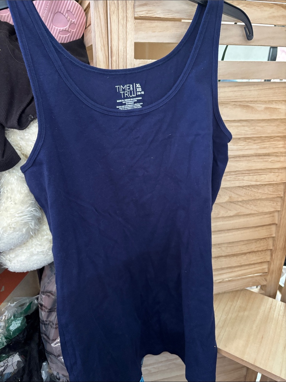 Time and Tru Dark Blue Scoop Neck Tank Top XL